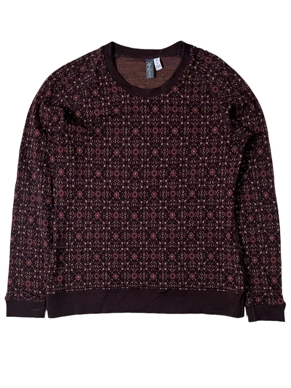 Ibex Women’s 100% Merino Wool Patterned Crewneck Pullover Sweater size M